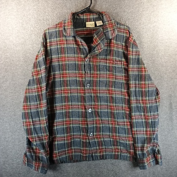 L.L. Bean Other - LL Bean Scotch Plaid Flannel Pajama Shirt Mens L Plaid Pocket Lightweight